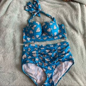 Torrid blue heart bikini